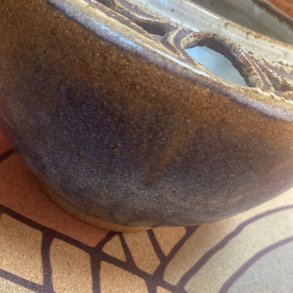 Unique studio pottery display potpourri bowl ceramic stoneware glazed planter - Picture 5 of 12